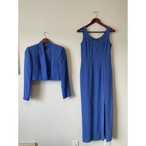 Vintage Rimini beaded maxi sheath 90s party evening‎ gown size 4